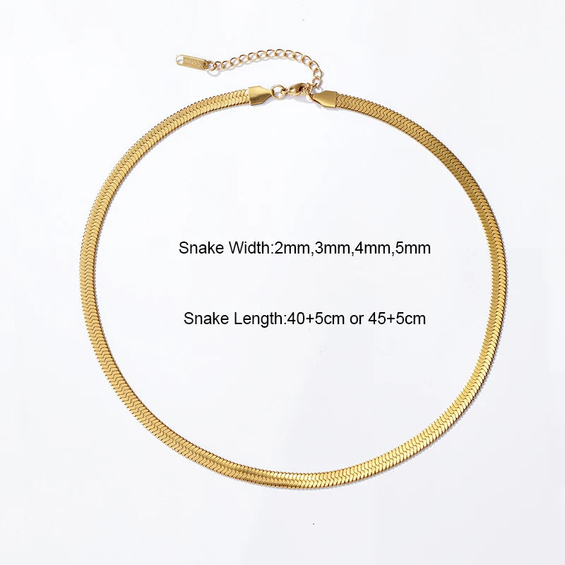 Collier ras du cou unisexe en chaîne serpent